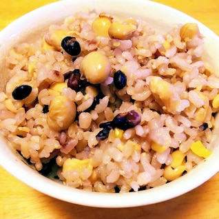 ロウカット玄米と雑穀のサラダ豆ご飯☆